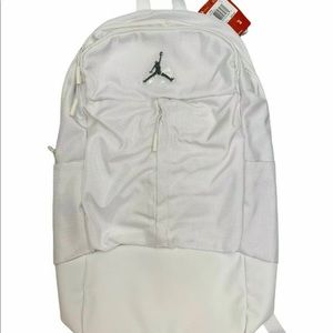 Nike Air Jordan Fluid Backpack Gym Bag Laptop Storage White 9A0166 001 Sz Large